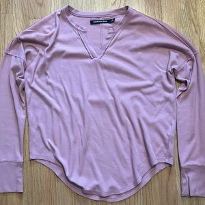 Calvin Klein Jeans waffle knit muave pink long sleeve women’s shirt medium